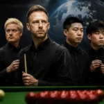 Judd Trump world ranking 2026 — Trump, Robertson, Zhao Xintong and Wu Yize pose with snooker cues ahead of the 2026/27 season rankings race