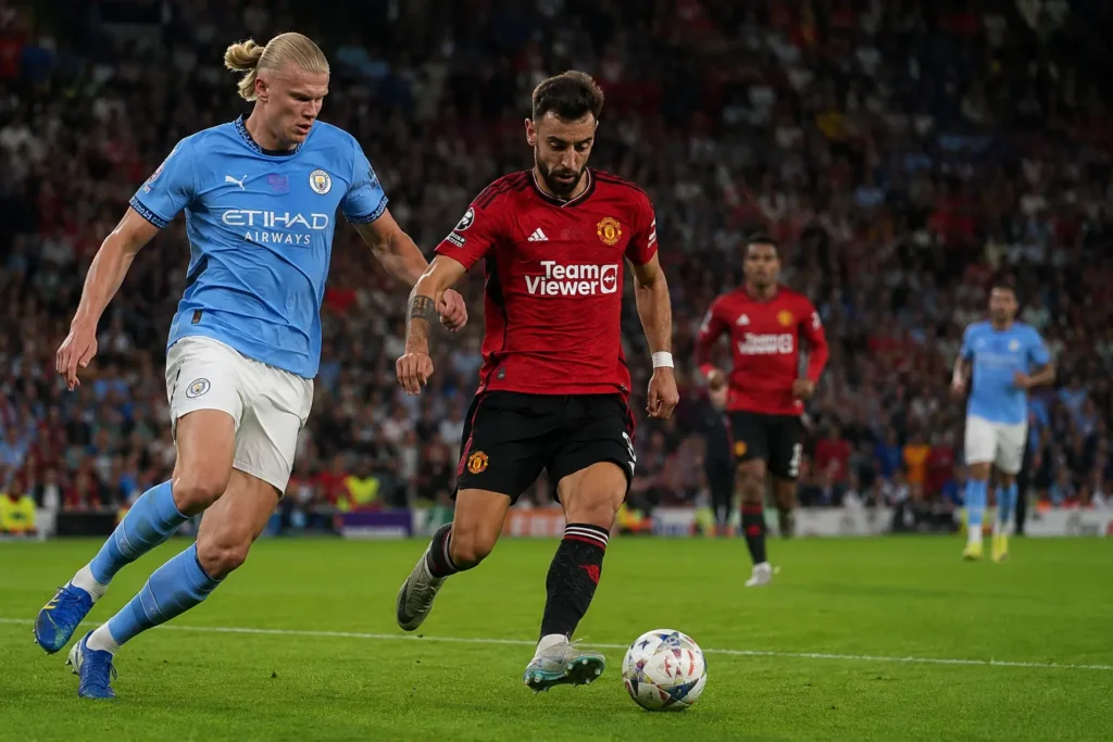 Premier League World Cup breaks affecting Manchester United and Manchester City players during a match at Old Trafford